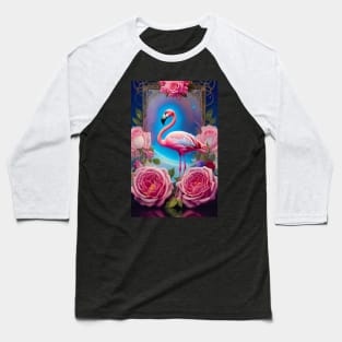 Flamingo Art Nouveau Baseball T-Shirt